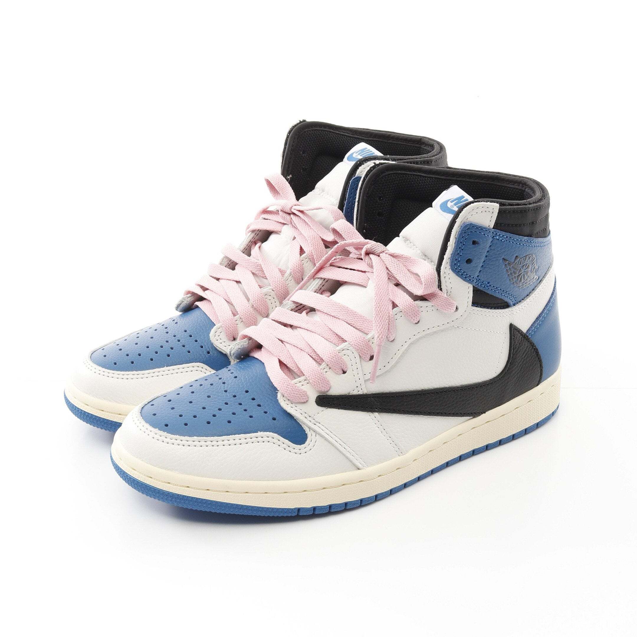 중고 남성,신발,스니커즈 운동화 에어 조단 레트로 하이 가죽 블루 화이트 블랙 나이키  NIKE × FRAGMENT TRAVIS SCOTT Air Jordan 1 Retro High       971438
