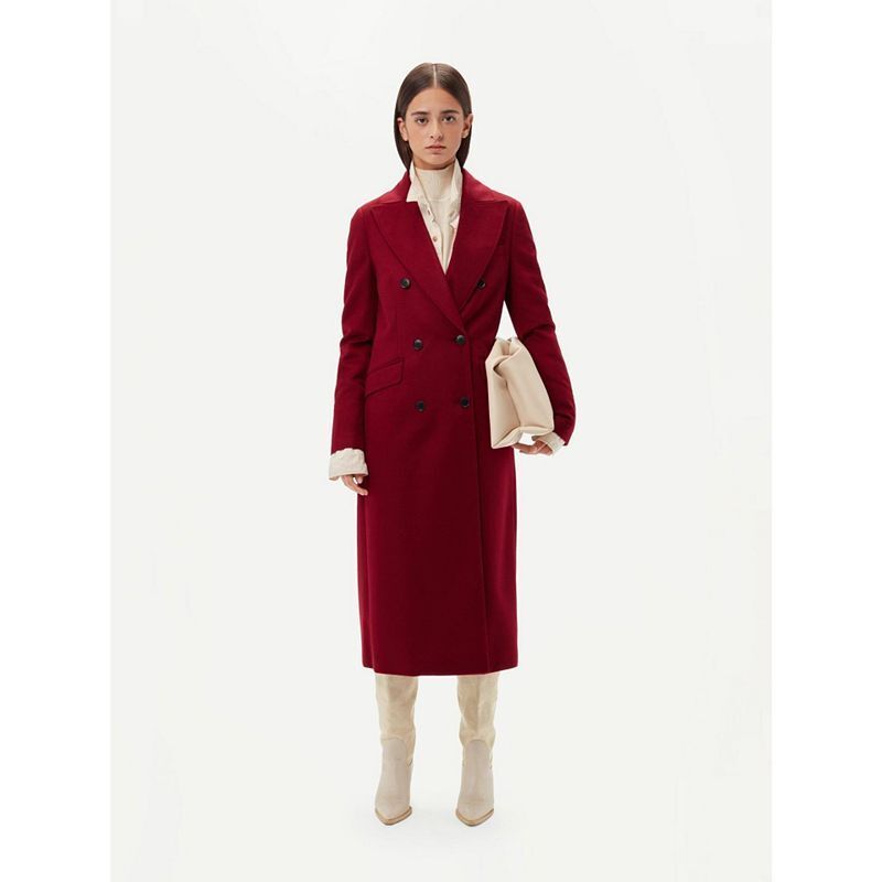 여성 캐시미어 롱 코트 Women's Cashmere Peak Lapel Long Coat 21997524 Red-tawny port