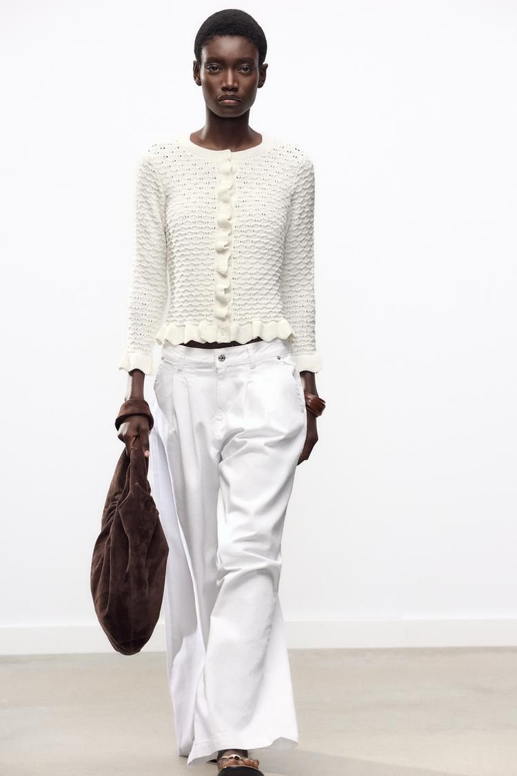 러플 니트 가디건 RUFFLED KNIT CARDIGAN 438076231