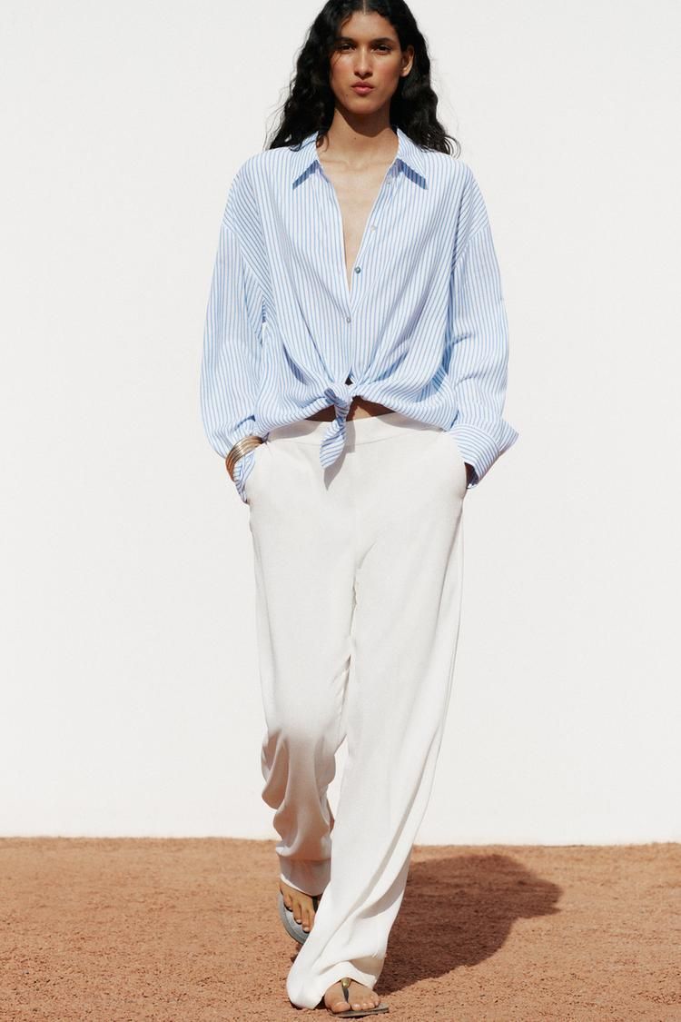 오버사이즈 스트라이프 셔츠 OVERSIZE STRIPED SHIRT 448421386