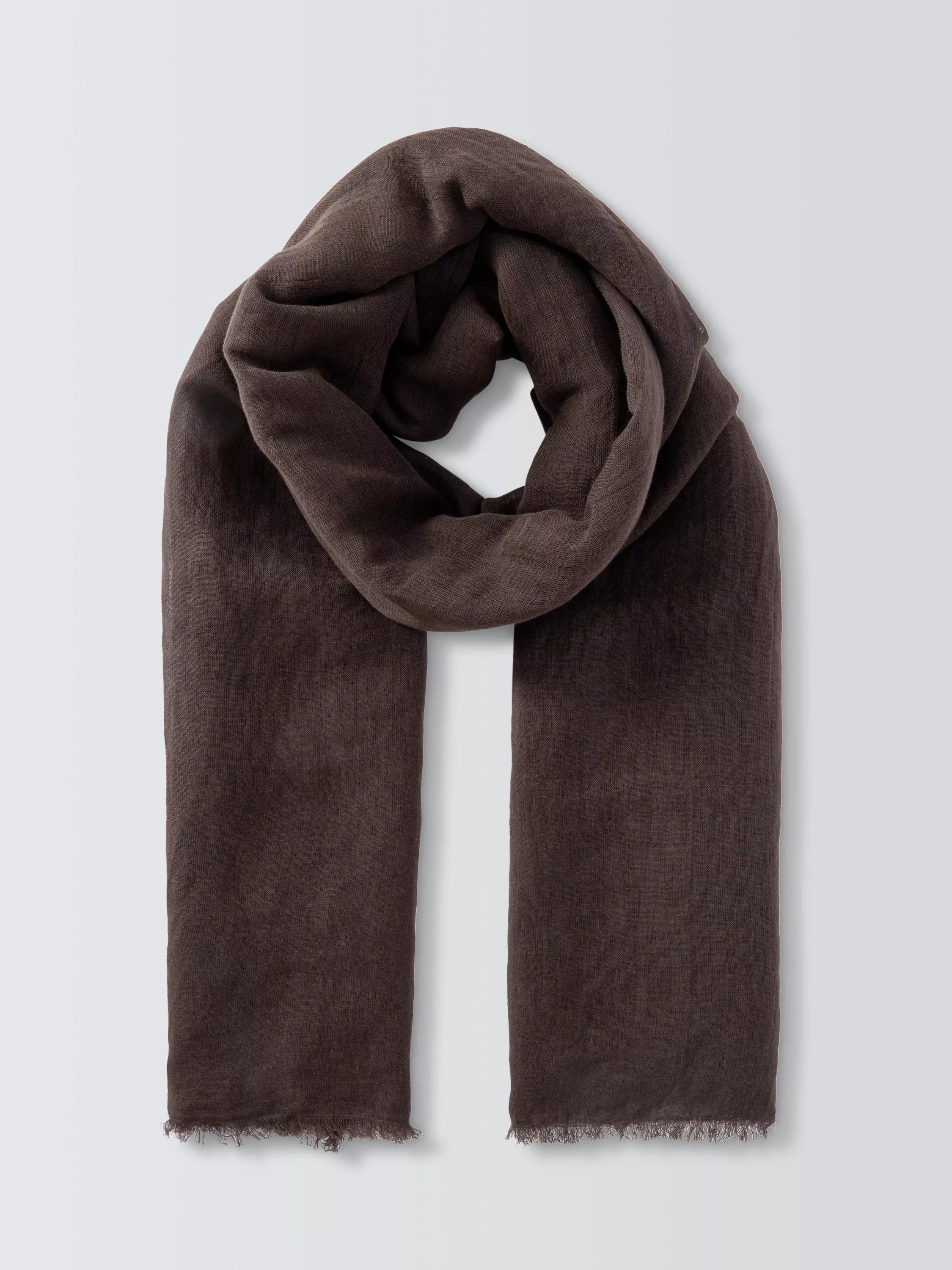 린넨 리치 스카프 브라운 Linen Rich Scarf, Brown 113332494 Brown