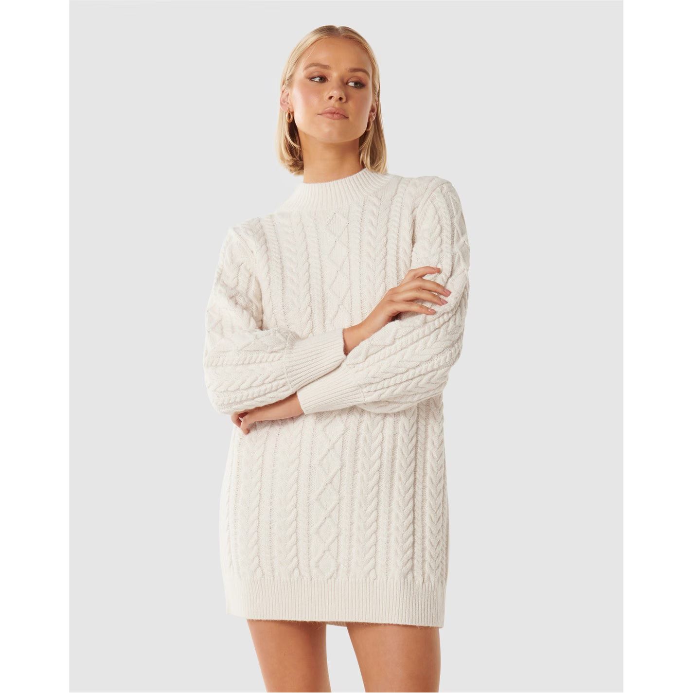 케이블 점퍼 니트 드레스 Harper Cable Jumper Knit Dress Porcelain 30912401