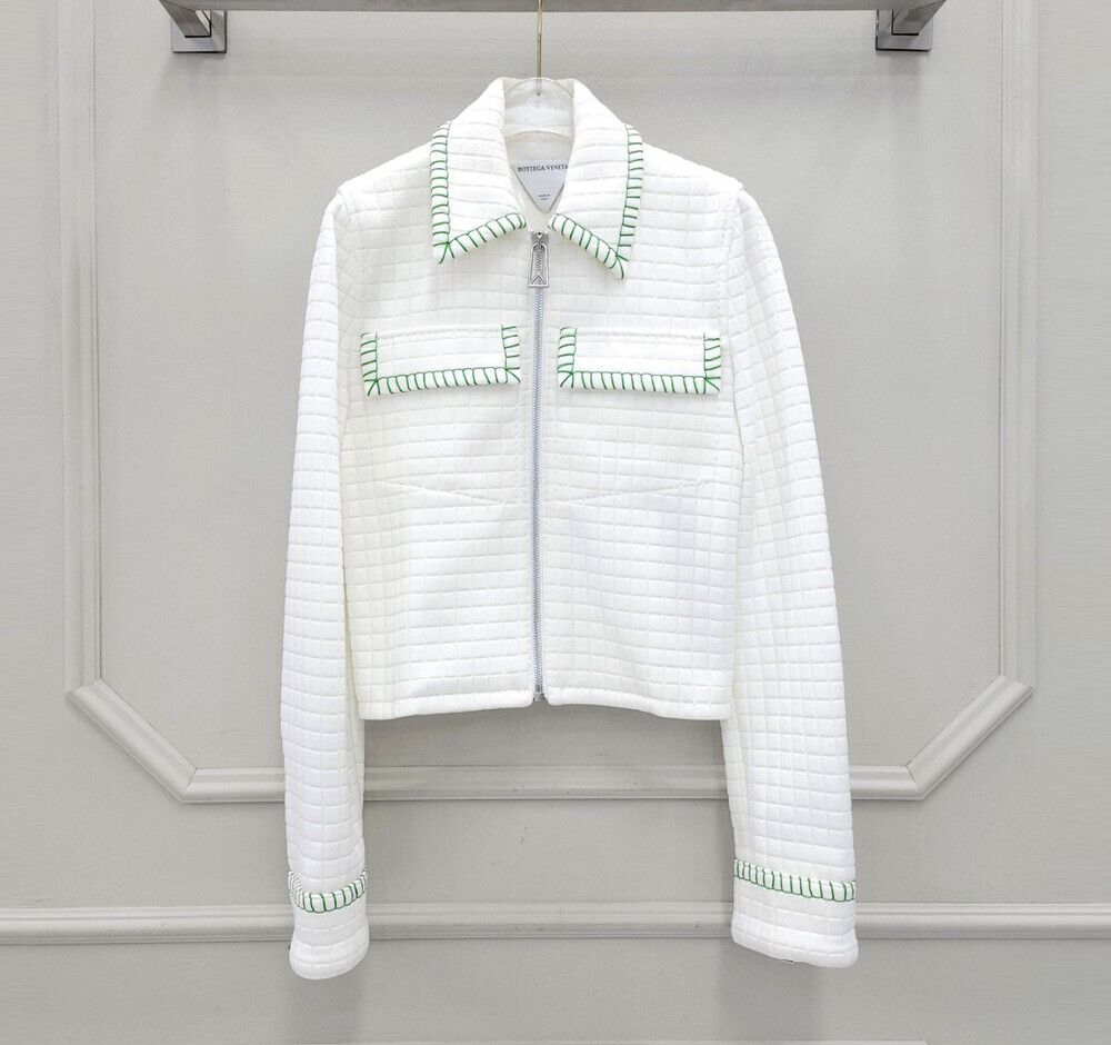 Bottega Veneta Quilted Jersey Jacket with Zipper Closure