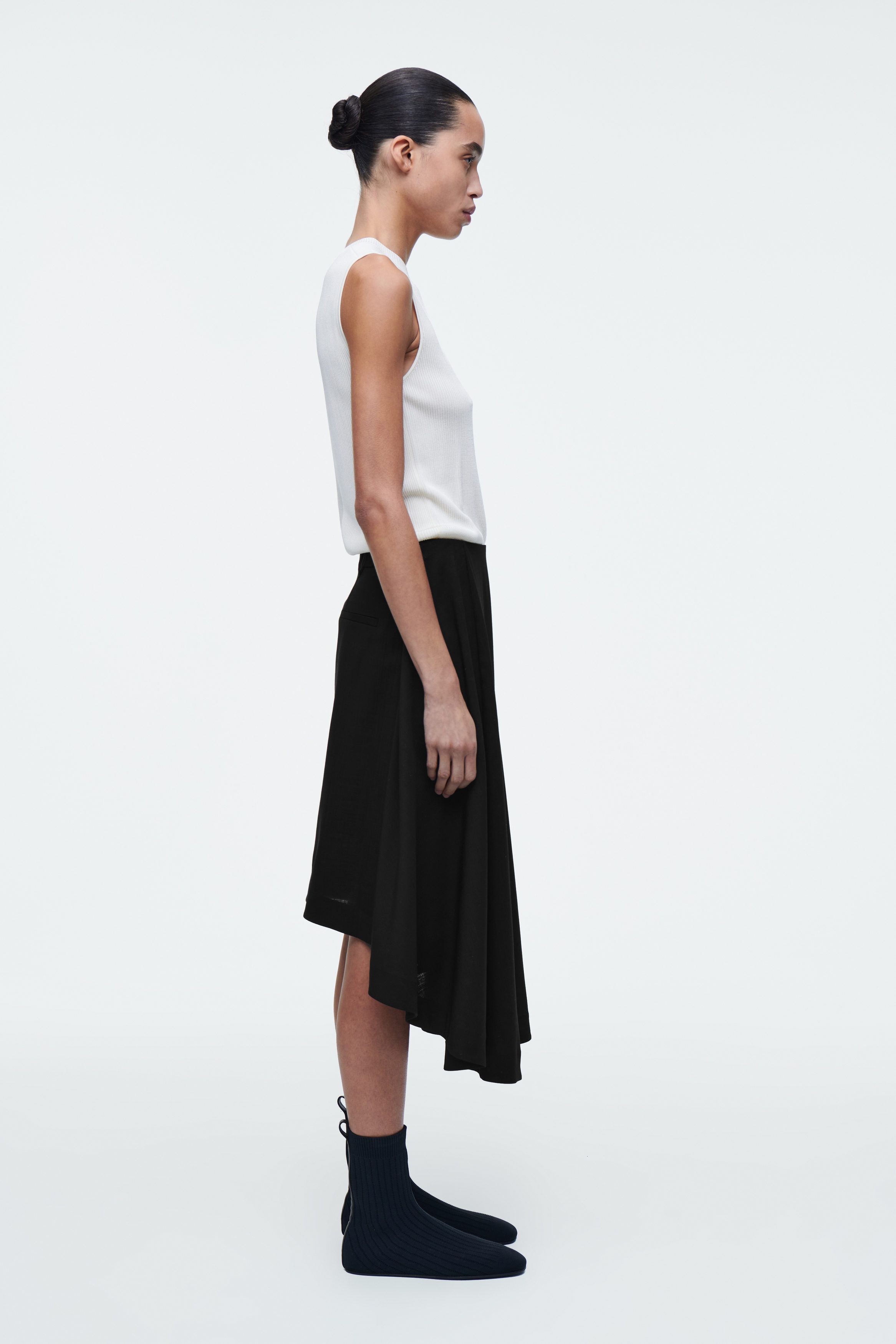 울 스커트 DECONSTRUCTED SHEER WOOL SKIRT 1271463001