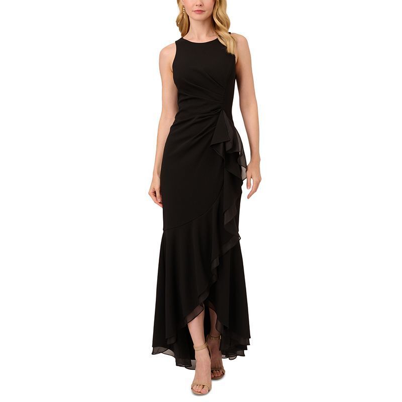 여성 크레페 드레스 Women's Organza Crepe High-Low Gown 16706583 Black