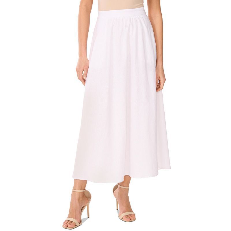 여성 에이라인 미디 스커트 Women's A-Line Linen-Blend Midi Skirt 21483141 Ultra White