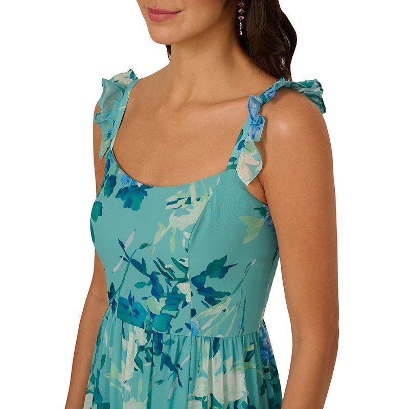 여성 프린팅 쉬폰 드레스 Women's Printed Ruffle-Tiered Chiffon Gown 21570383 Slate Multi