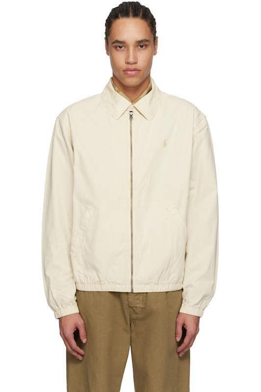베이지 포플린 봄버 자켓 Beige 'The Bayport' Mineral-Dyed Poplin Bomber Jacket 17505971