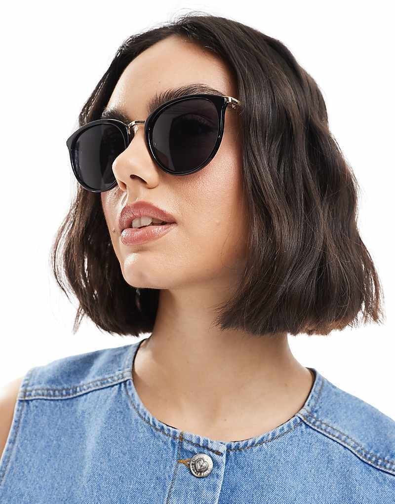 블랙 Runde Sonnenbrille in Schwarz 208188828Schwarz