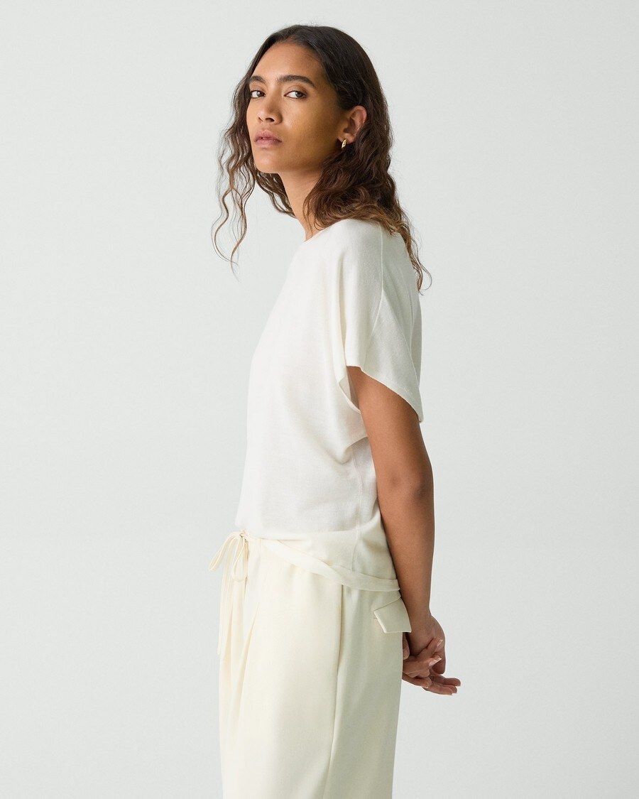 슬리브 탑 울 Flutter Sleeve Top in Regal Wool P0111702 CX1