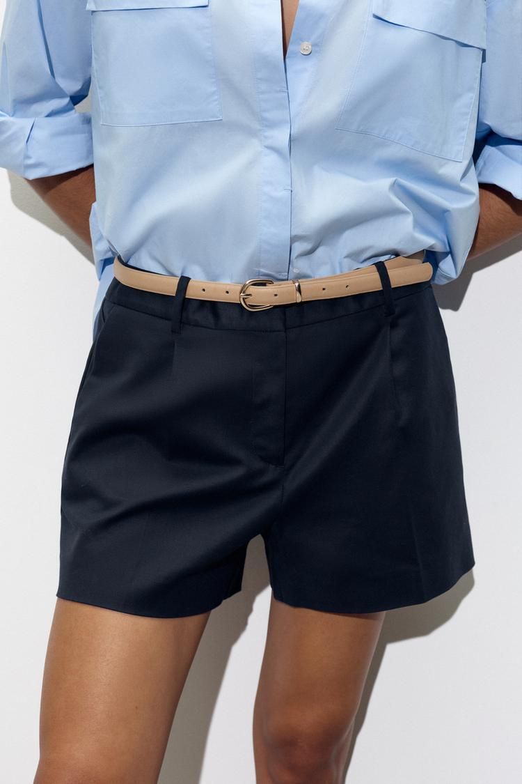 버뮤다 바지 벨트 DARTED BERMUDA SHORTS WITH BELT 424966953