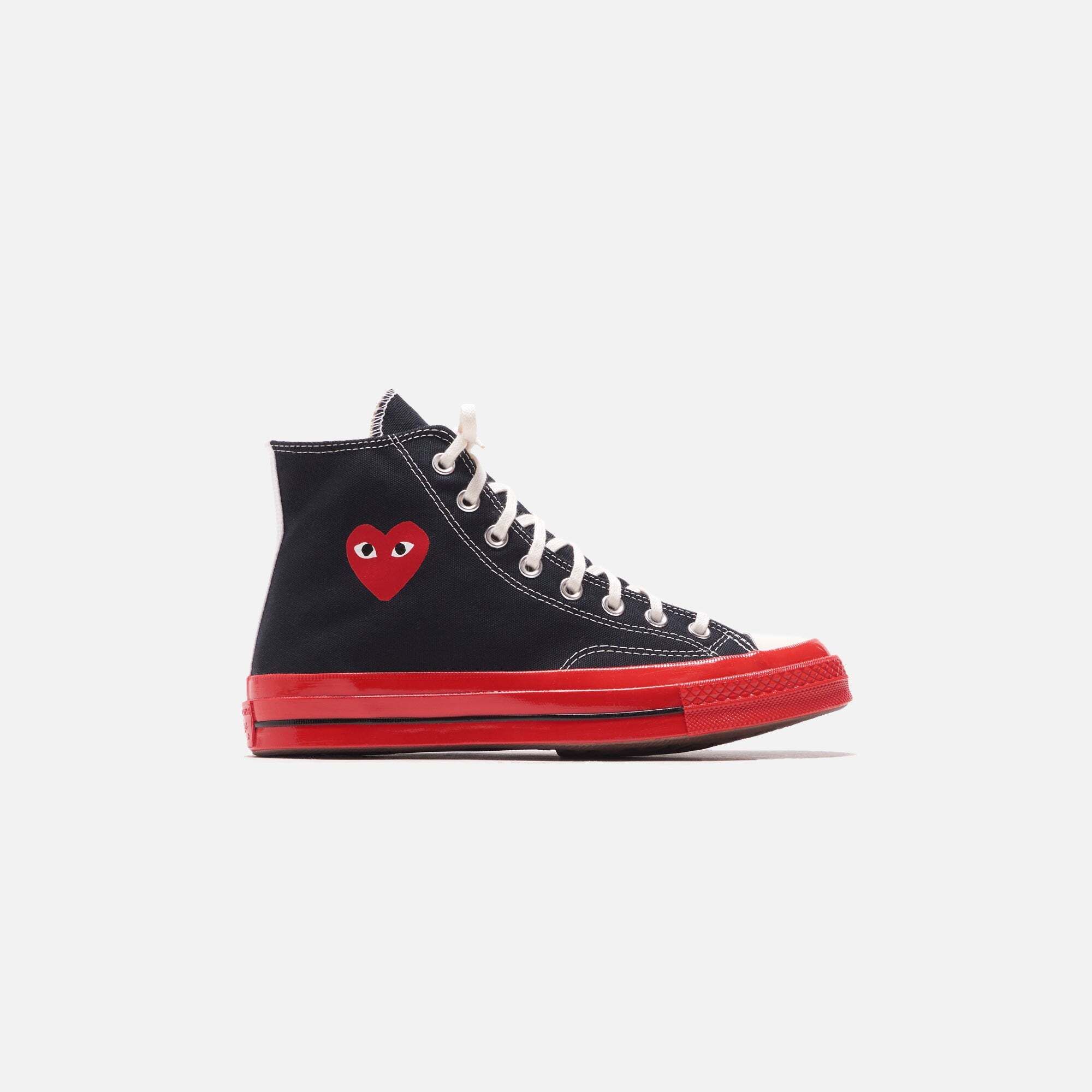 플레이 레드 솔 하이 탑 블랙 Converse x Comme des Garcons CDG Play Red Sole High Top - Black 6535675412608