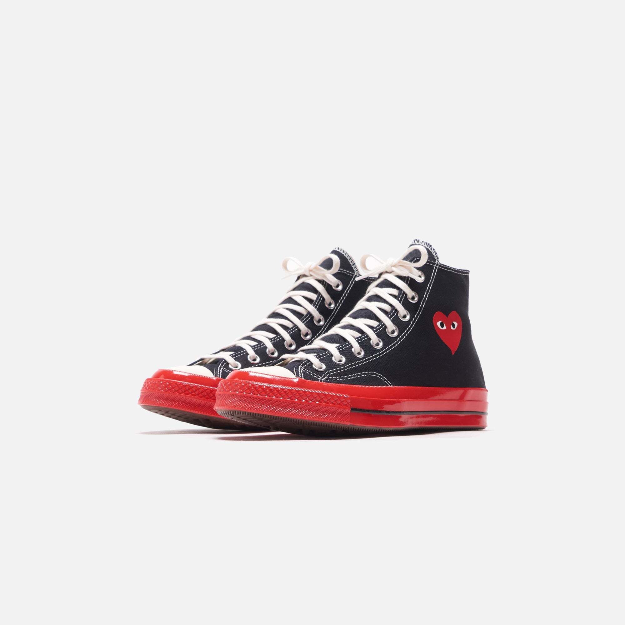 플레이 레드 솔 하이 탑 블랙 Converse x Comme des Garcons CDG Play Red Sole High Top - Black 6535675412608