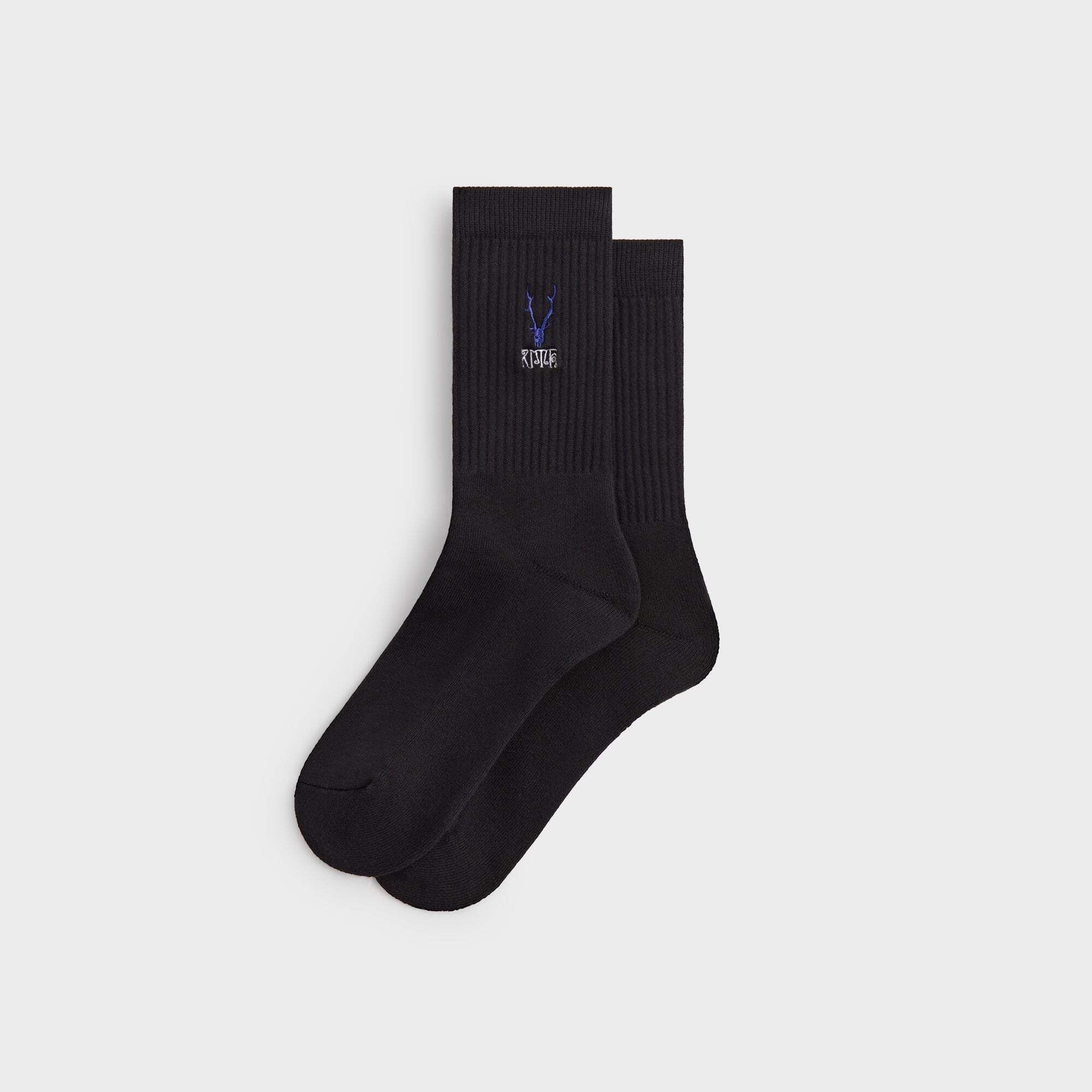 자수 로고 크루넥 삭스 블랙 Kith for South2 West8 Embroidered Logo Crew Socks - Black 8285027958912
