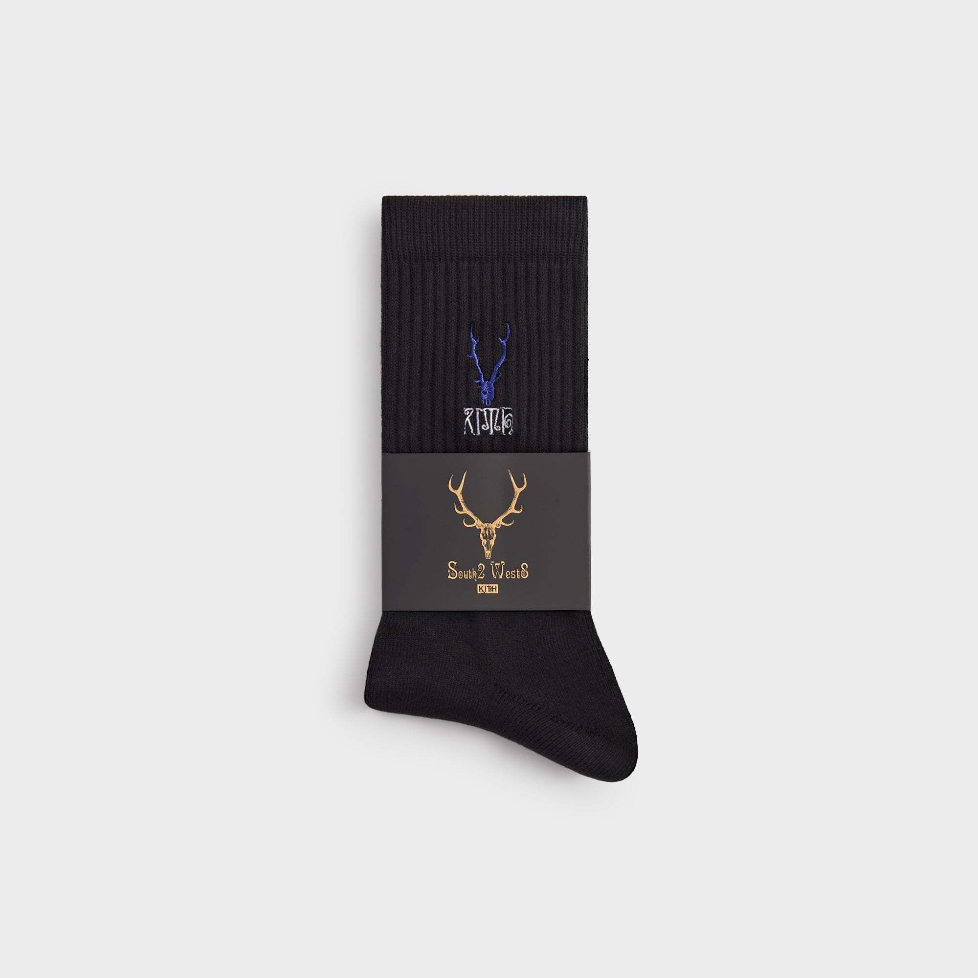 자수 로고 크루넥 삭스 블랙 Kith for South2 West8 Embroidered Logo Crew Socks - Black 8285027958912