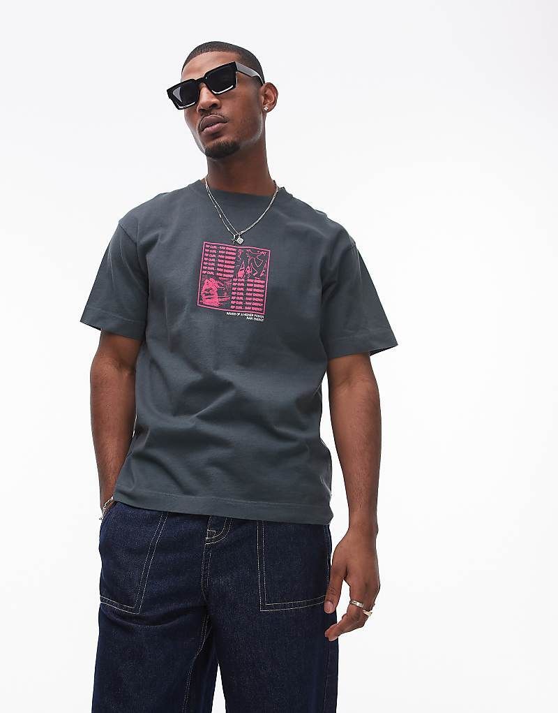 로우 티셔츠 Raw Energy Zine   T-Shirt in Pinie 207540404Grün