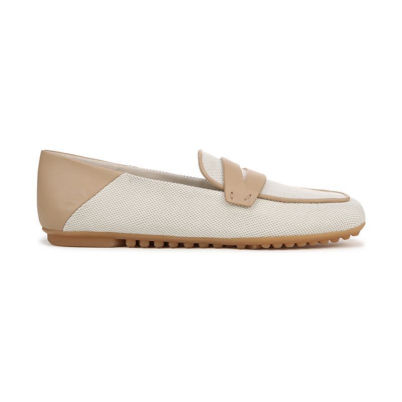 여성 스퀘어 가죽 페니 로퍼 Women's Zury Square Toe Leather Penny Loafers 20314848 Beige Faux Leather/Canvas