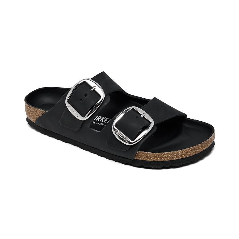 여성 아리조나 빅 버클 가죽 샌들 Women's Arizona Big Buckle Oiled Leather Sandals from Finish Line 17187397 Black