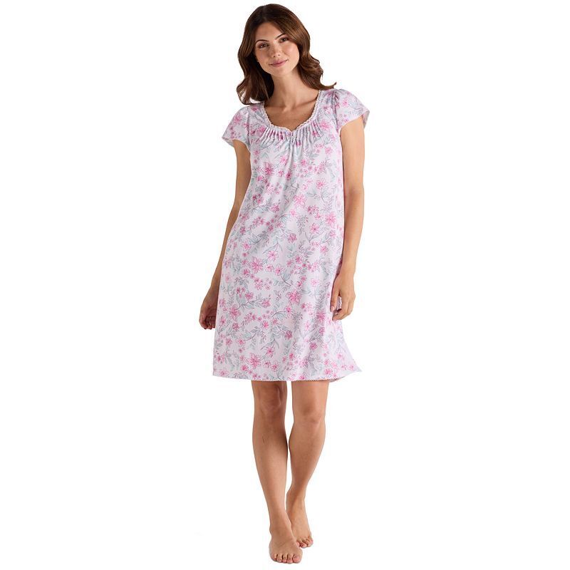 여성 반팔 프린팅 숏 드레스 Women's Short-Sleeve Printed Short Gown 20449461 Pink/mint Flor Stems