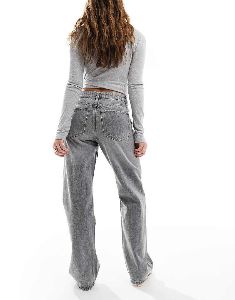 데님 다크그레이 Gerade geschnittene Jeans in Dunkelgrau 208155136GRAU