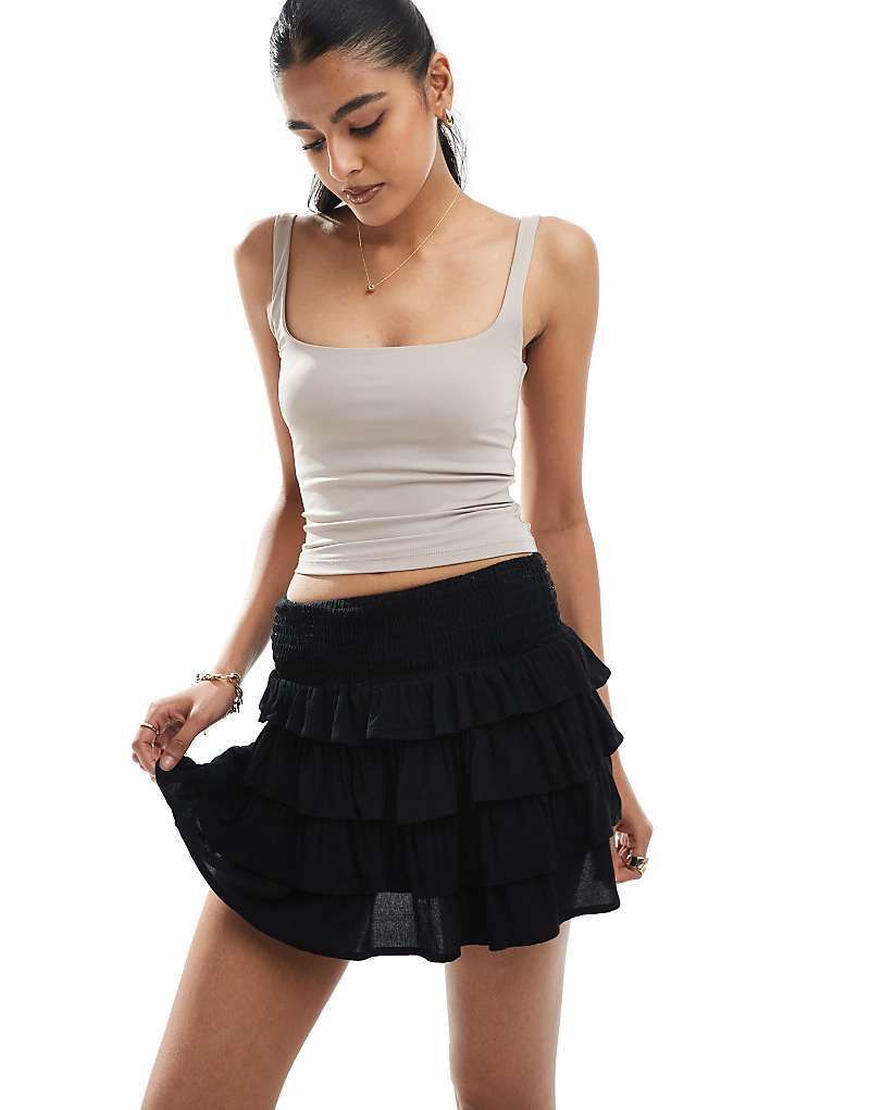 블랙 Gestufter Minirock in Schwarz 208512318SCHWARZ