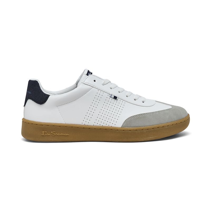 남성 로우 캐주얼 스니커즈 Men's Glasgow Low Casual Sneakers from Finish Line 19814965 White, Navy, Gum