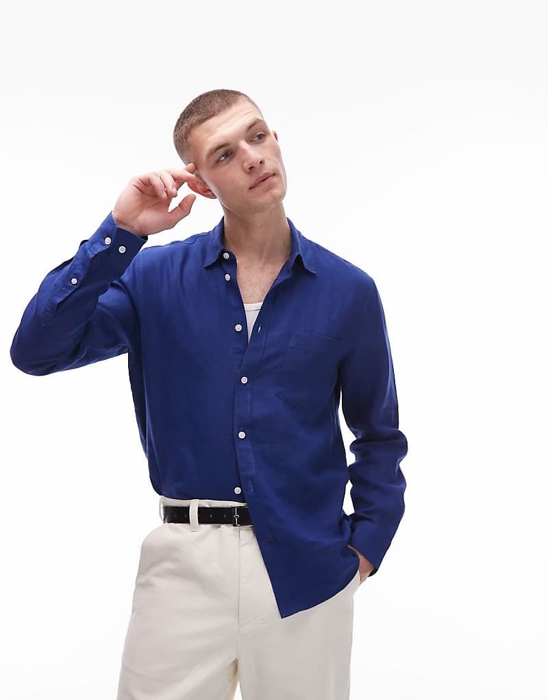 셔츠 ARKET   Hemd aus Leinen in Konigsblau, in regularer Passform 208187014Königsblau