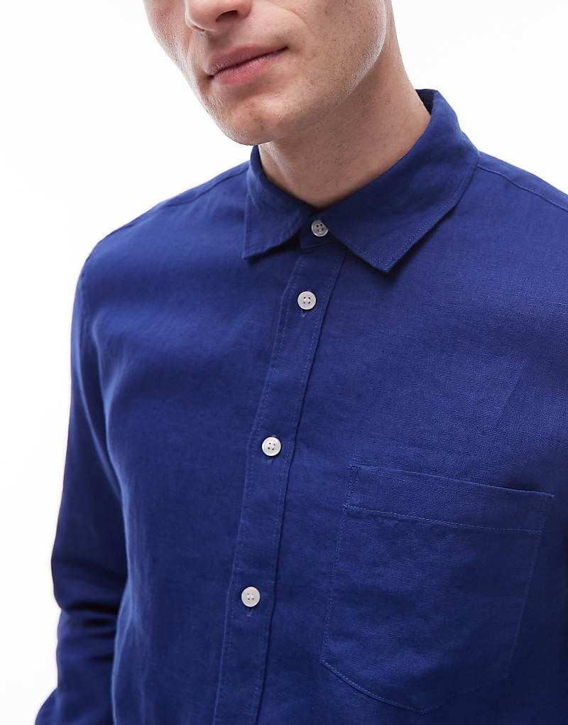 셔츠 ARKET   Hemd aus Leinen in Konigsblau, in regularer Passform 208187014Königsblau