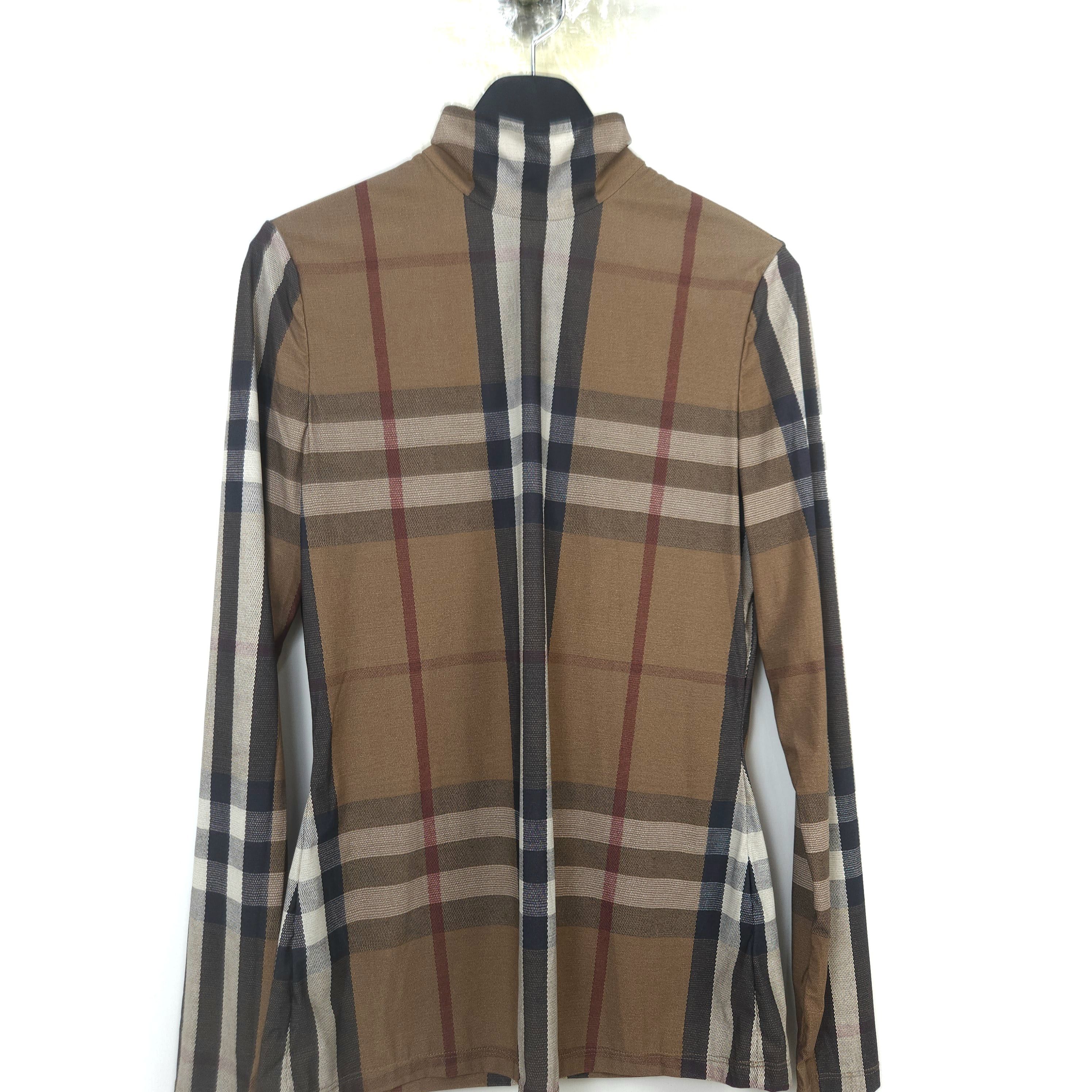 柔らかい Burberry Vintage Check Zip Long Sleeve Tee 4566771 9336 トップス