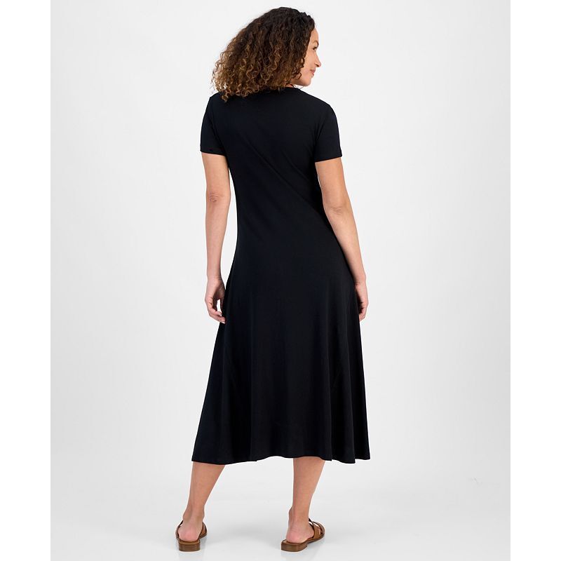 쁘띠 티셔츠 미디 드레스 Petite T-Shirt Midi Dress, Exclusively at Macy's 20031146 Deep Black