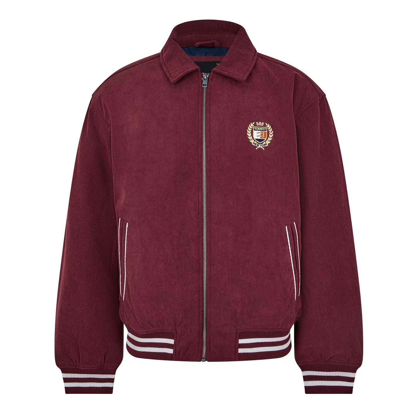 데님 코듀로이 레터맨 자켓 Tommy Jeans Tjm Crest Cord Letterman Jacket Deep Rouge 61384208