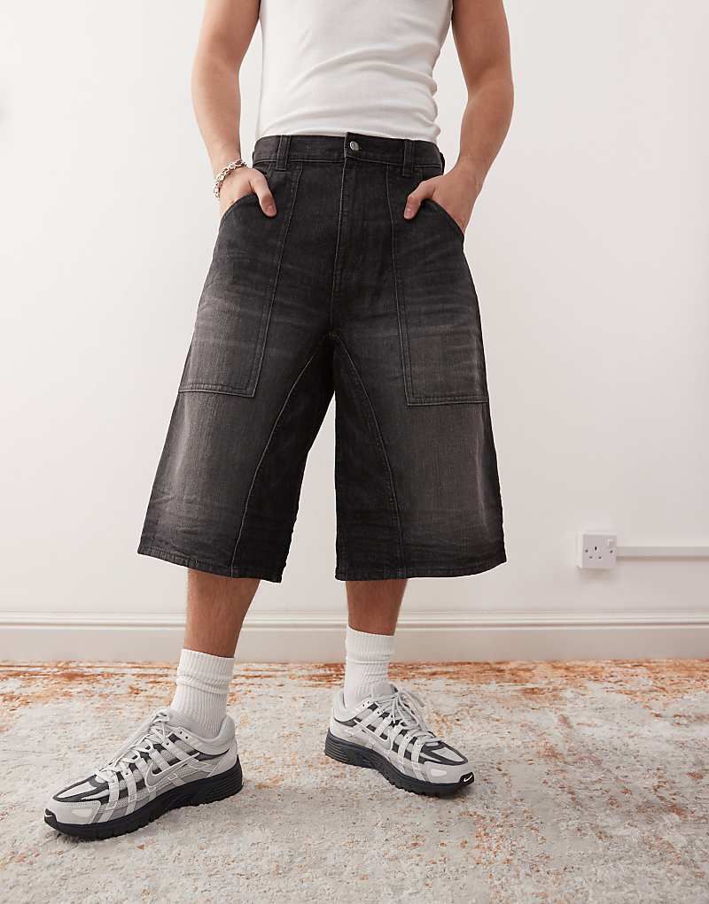 Dunno   Jorts in schwarzer Web-Waschung 208167175Schwarz