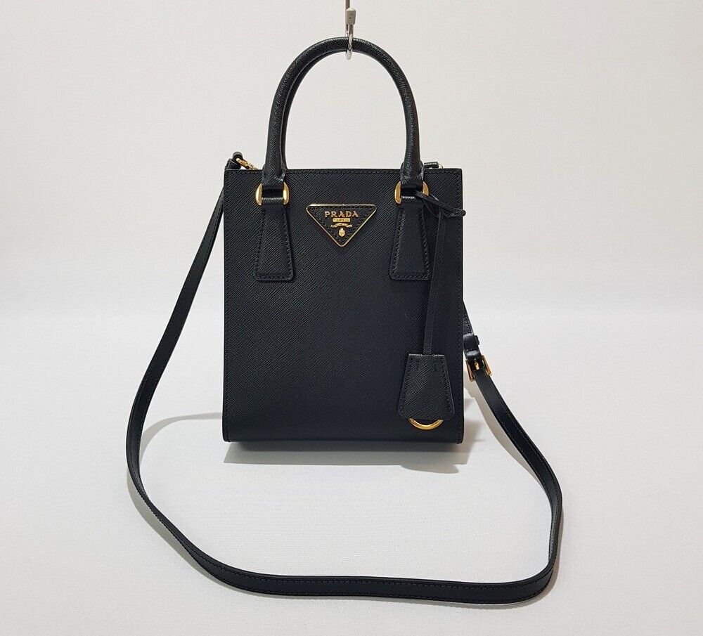 Prada Triangle Logo Saffiano Leather Tote Bag 1BA358