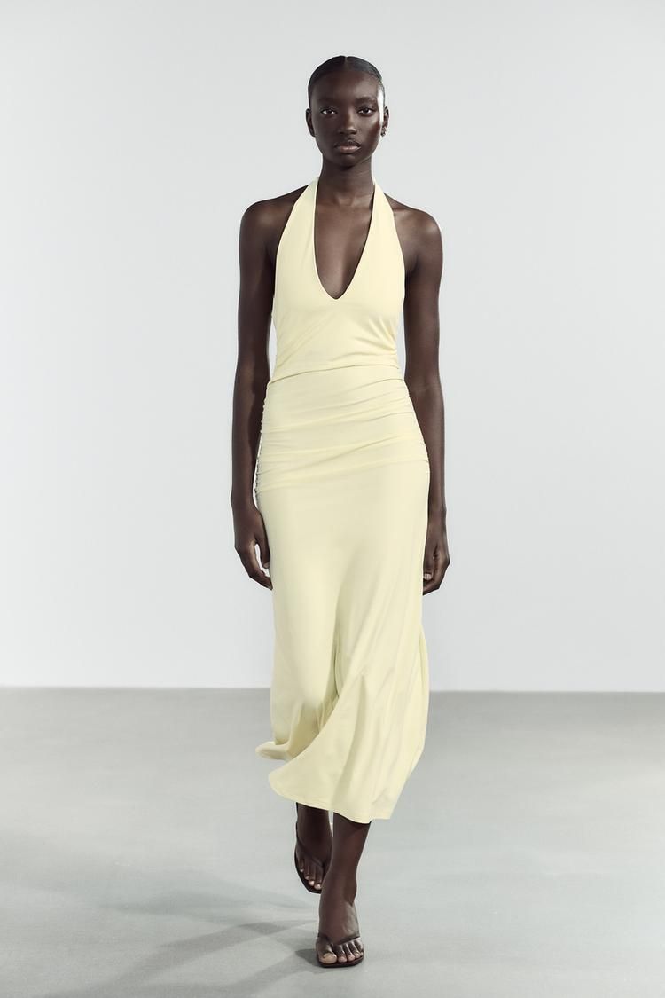롱 드레스 POLYAMIDE HALTER LONG DRESS 447745039