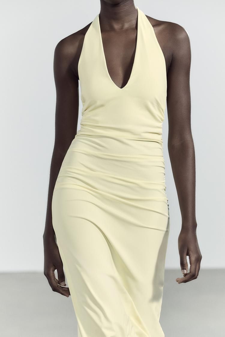 롱 드레스 POLYAMIDE HALTER LONG DRESS 447745039