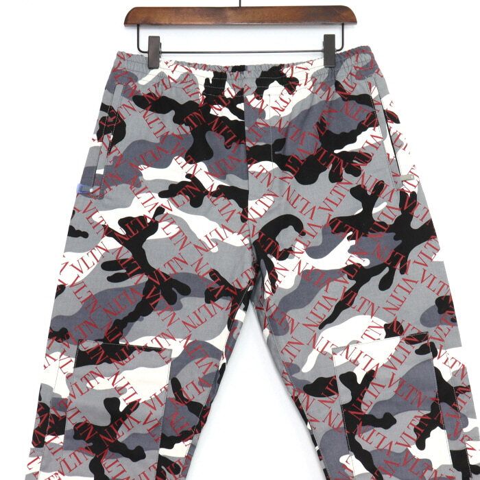 vltn 중고 RV0RBC05BGL 코튼 VLTN 그리드 프린트 카모 남성 팬츠 바지aa49241 aa49204