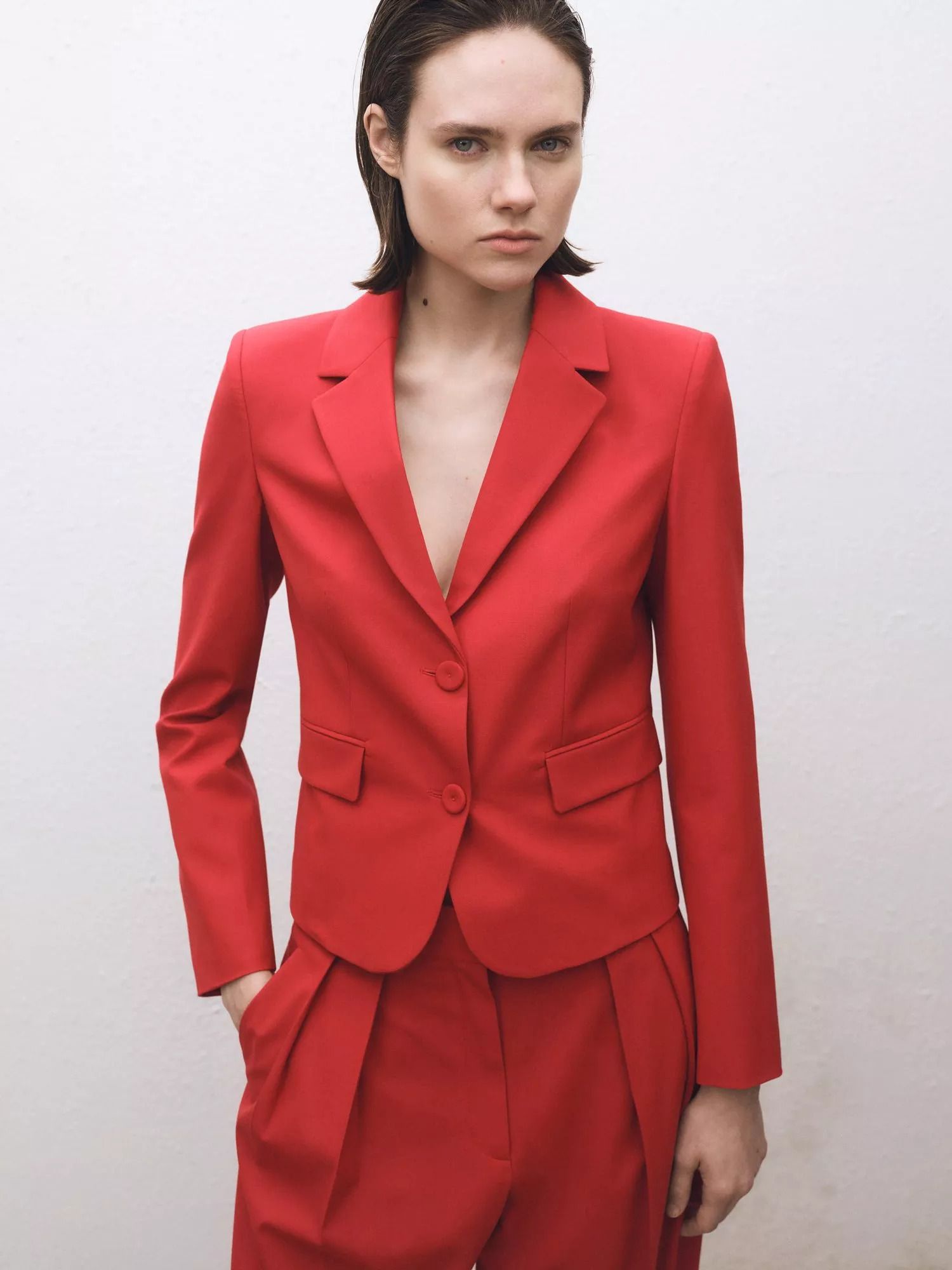 울 블렌드 블레이저 레드 Margot Wool Blend Blazer, Red 113368955