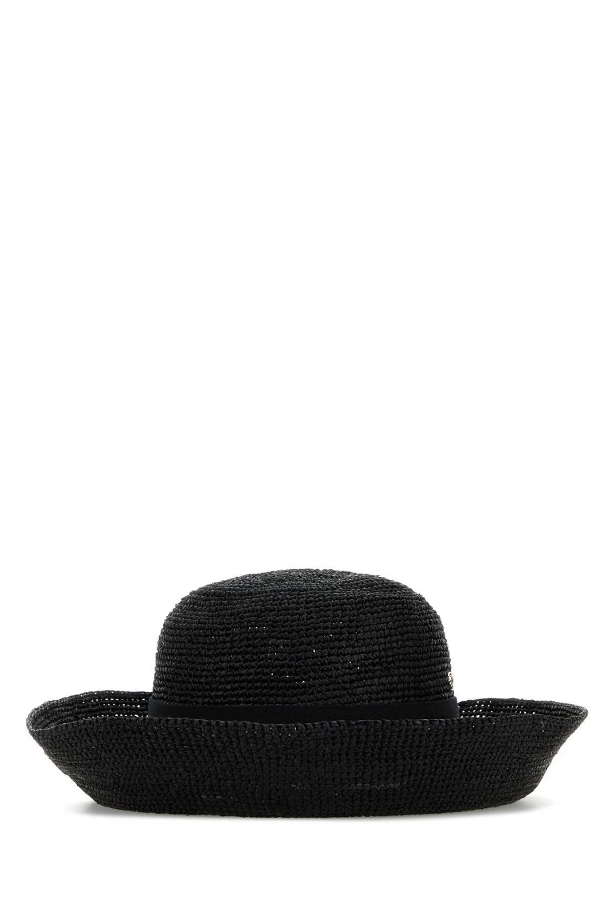 블랙 라피아 프로방스 모자 HAT51952 CHARCOAL