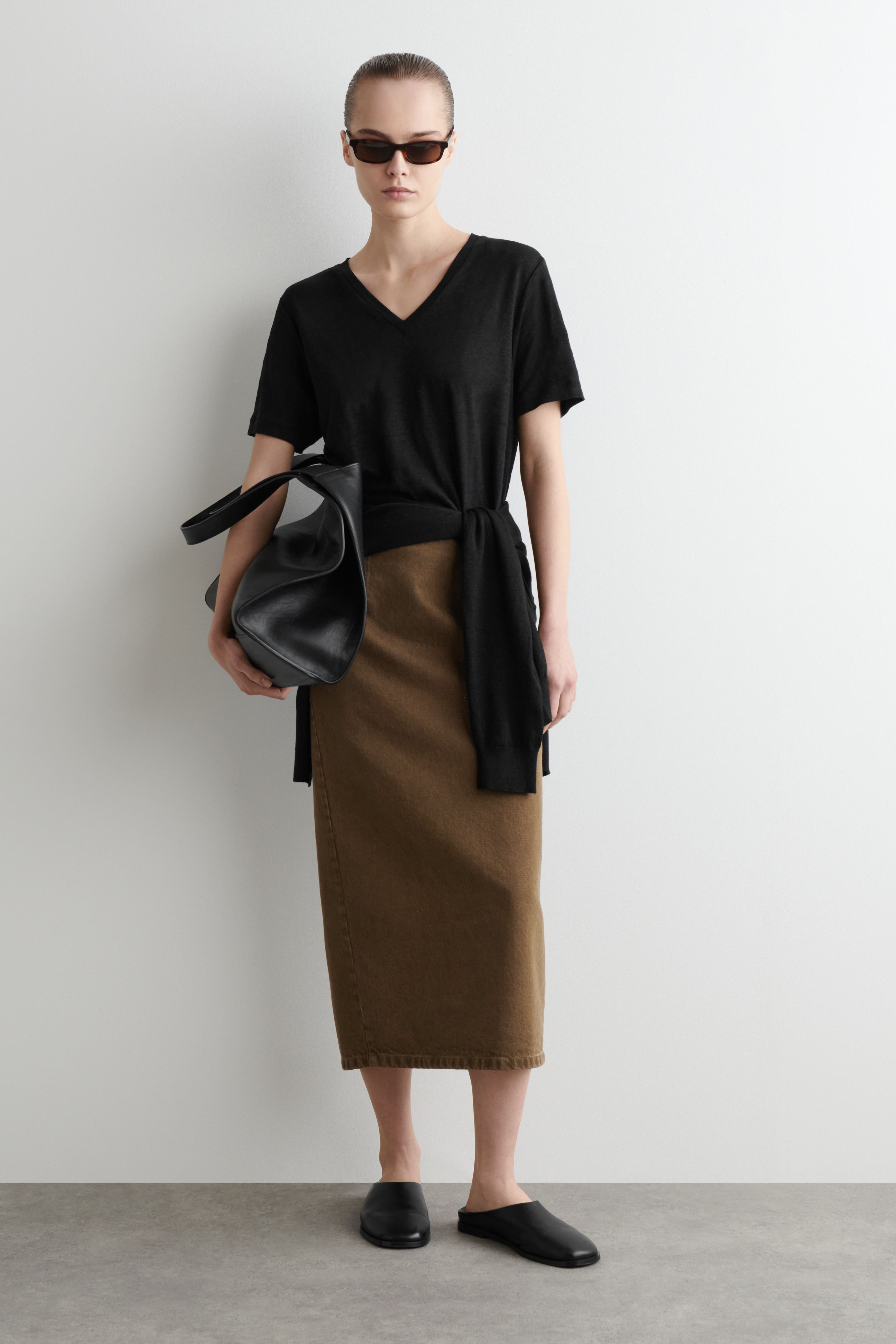 브이넥 린넨 티셔츠 V-NECK LINEN T-SHIRT 1277144002