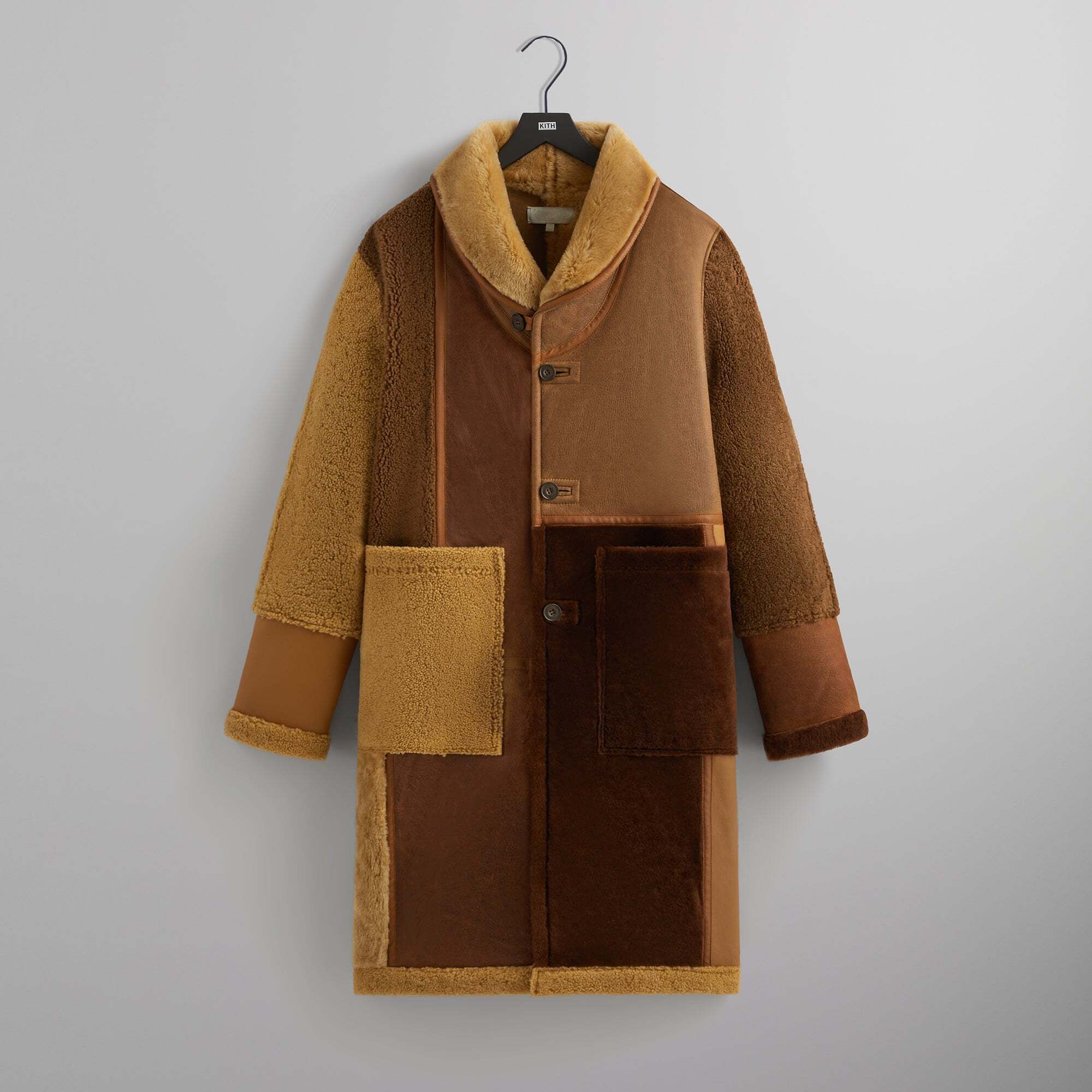 시어링 패치워크 코트 Kith Shearling Patchwork Becker Coat - Mesa 8284602171520