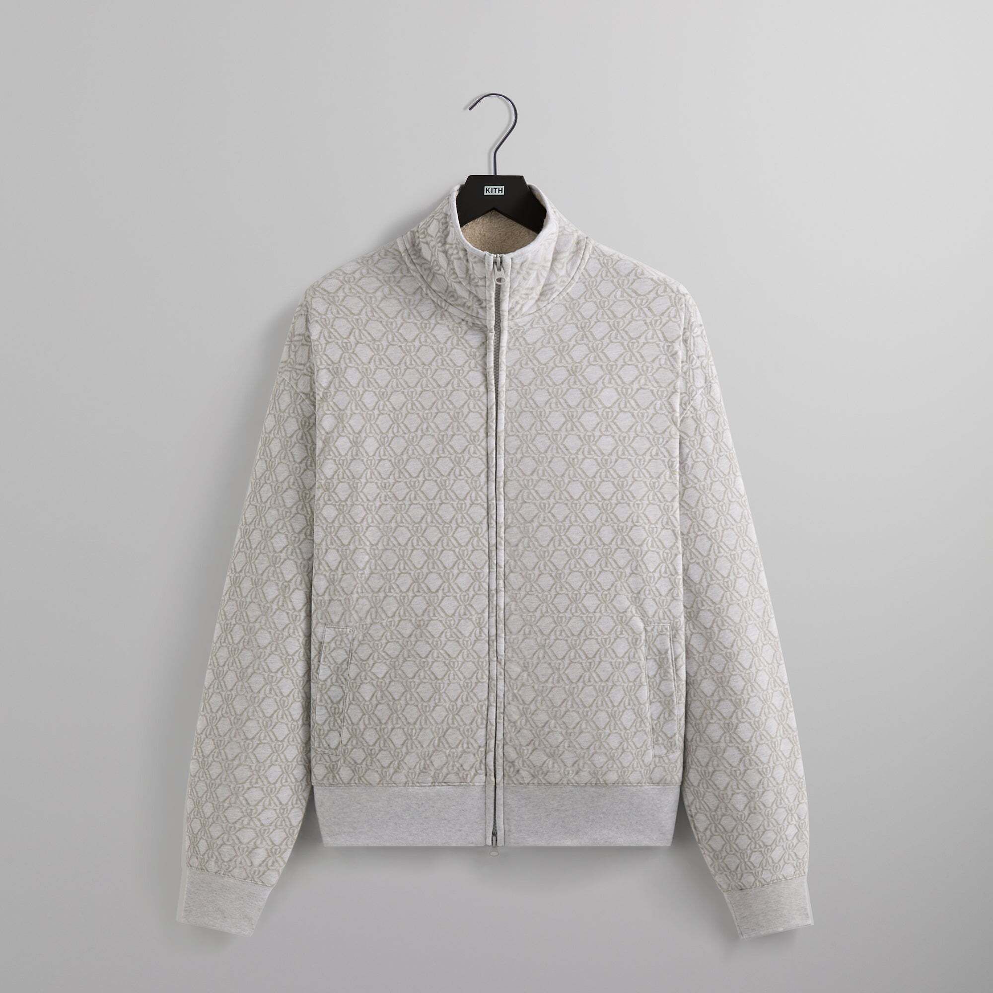 플리스 풀 집업 라이트 그레이 Kith Bonded Fleece Wyona Full Zip - Light Heather Grey 8284600270976