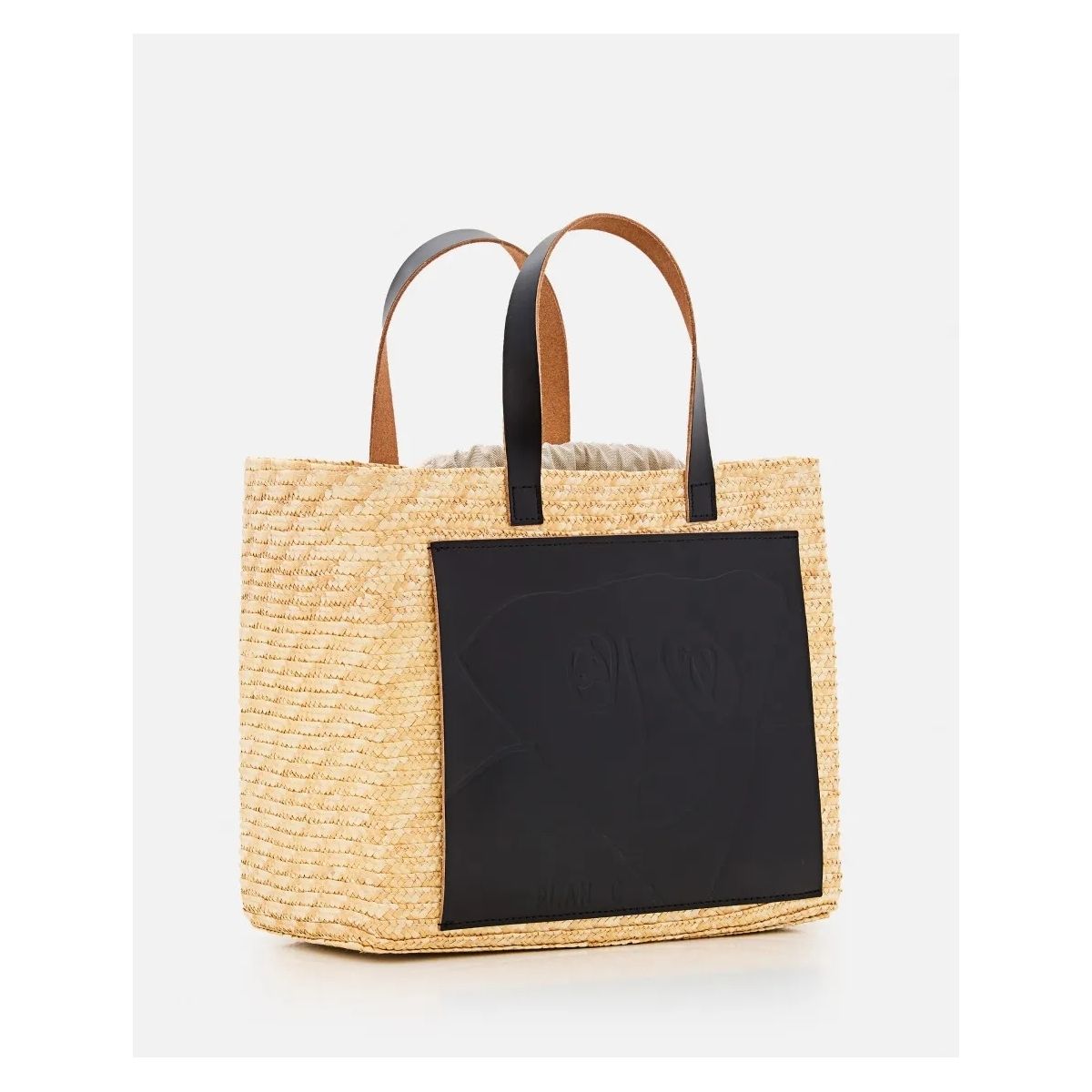 우븐 라피아 쇼퍼백 가방 토트 Plan C Woven Raffia Shopper Bag Neutrals                        Tote A0619259
