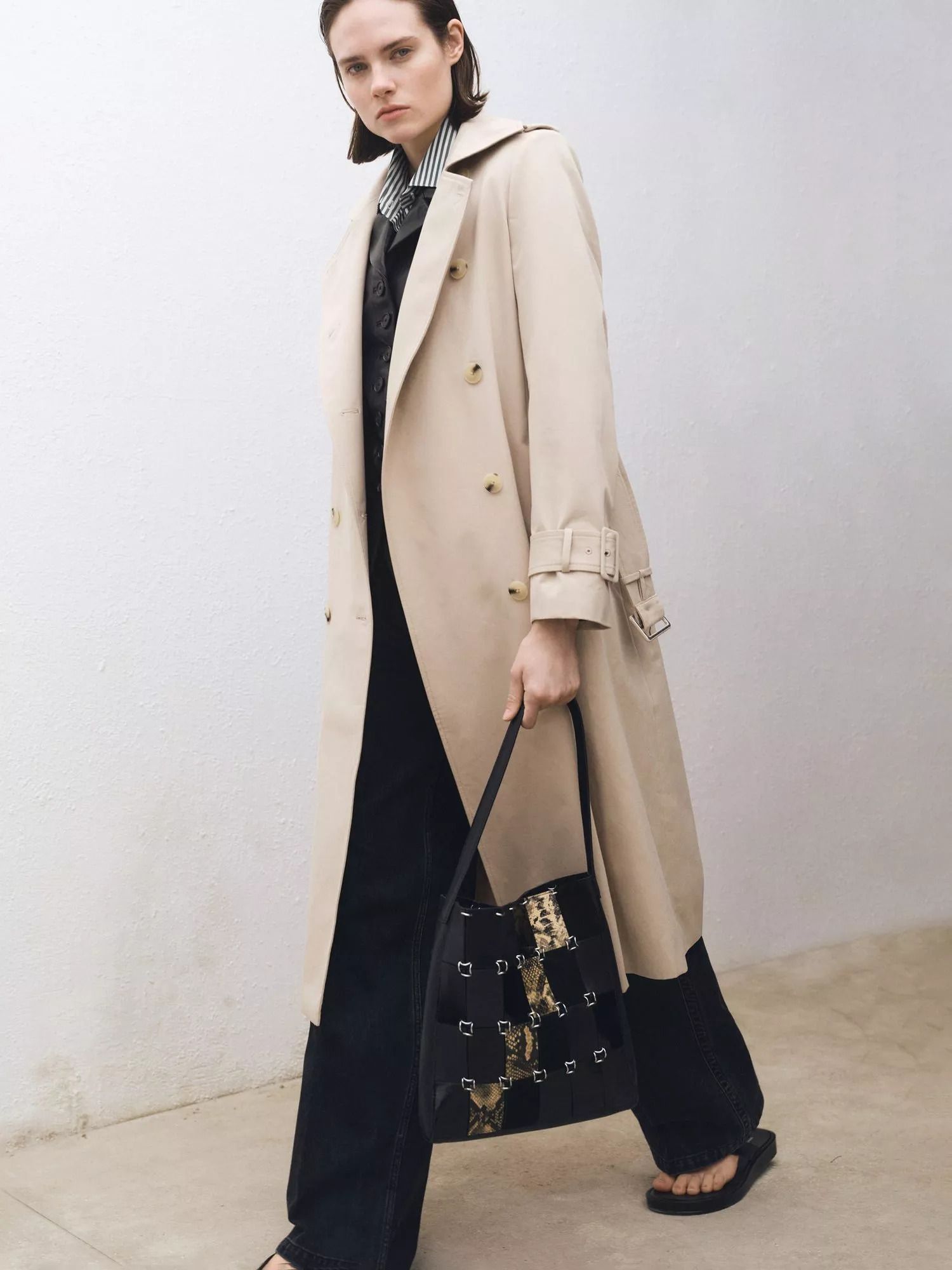 더블 트렌치 코트 라이트 베이지 Eiffel Double Breasted Trench Coat, Light Beige 113270266