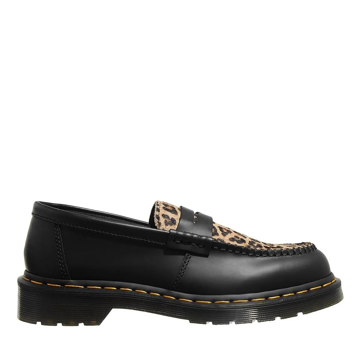 레오파드 로퍼 Dr. Martens Penton  Black+Light Tan Smooth+Mini Leopard                        Loafer A0502315