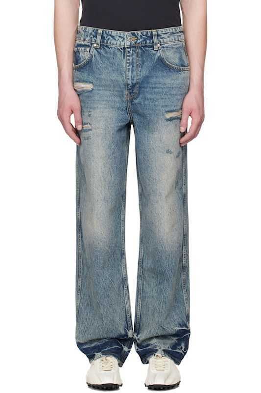 블루 배기 데님 Blue R3 Distressed Baggy Denim Jeans 16820841