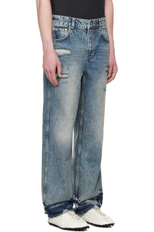 블루 배기 데님 Blue R3 Distressed Baggy Denim Jeans 16820841