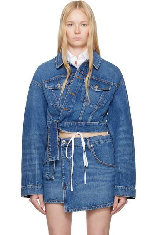 블루 코튼 데님 자켓 Blue Regen Cotton Wrapped Denim Jacket 17568651