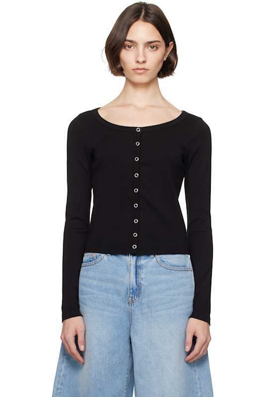 블랙 에디션  넥 가디건 Black Hanes Edition Scoop Neck Cardigan 17013001