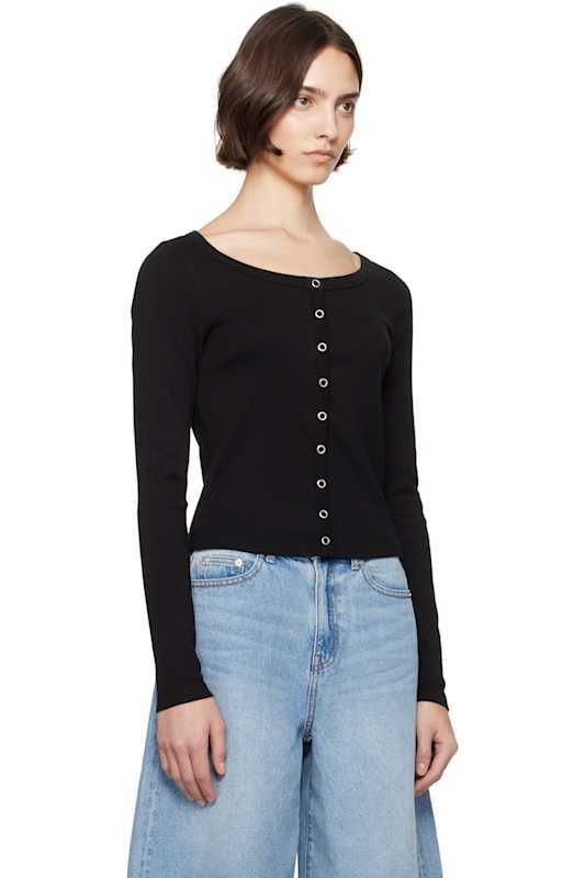 블랙 에디션  넥 가디건 Black Hanes Edition Scoop Neck Cardigan 17013001
