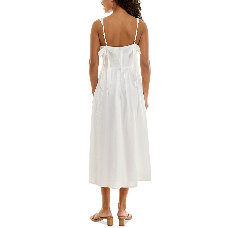 엠마 민소매 미디 드레스 Juniors' Emma Drop-Waist Bow-Back Sleeveless Midi Dress 21045881 White